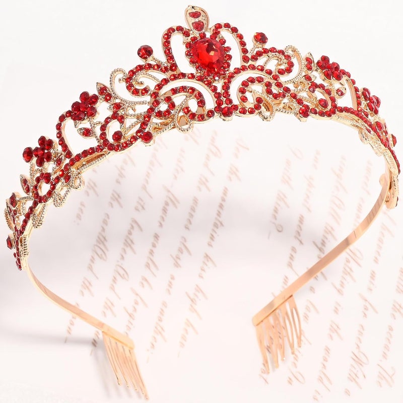 TAROSE Crowns for Women, Queen Crystal Gold Silver Tiaras with White Rhinestone and Combs, Goddess Crown for Wedding Bride Birthday Princess Bridal Shower Hair Accessories for Women - Image 3